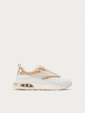 Basket Hoff Evolution Femme Blanche Beige | 2430-UFNVJ