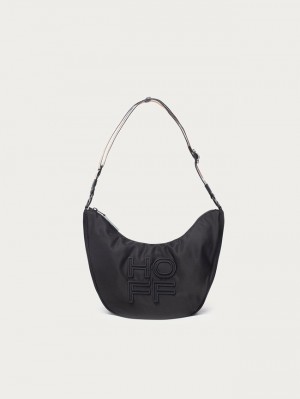 Sacs Hoff Nylon Library Hobo Femme Noir | 3794-BTXSA