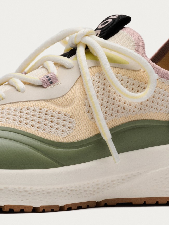 Basket Hoff Beat Femme Beige Vert | 4183-LCDQM
