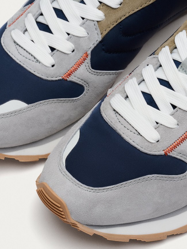 Basket Hoff Delos Homme Bleu Marine Grise Orange | 3185-TIAQO