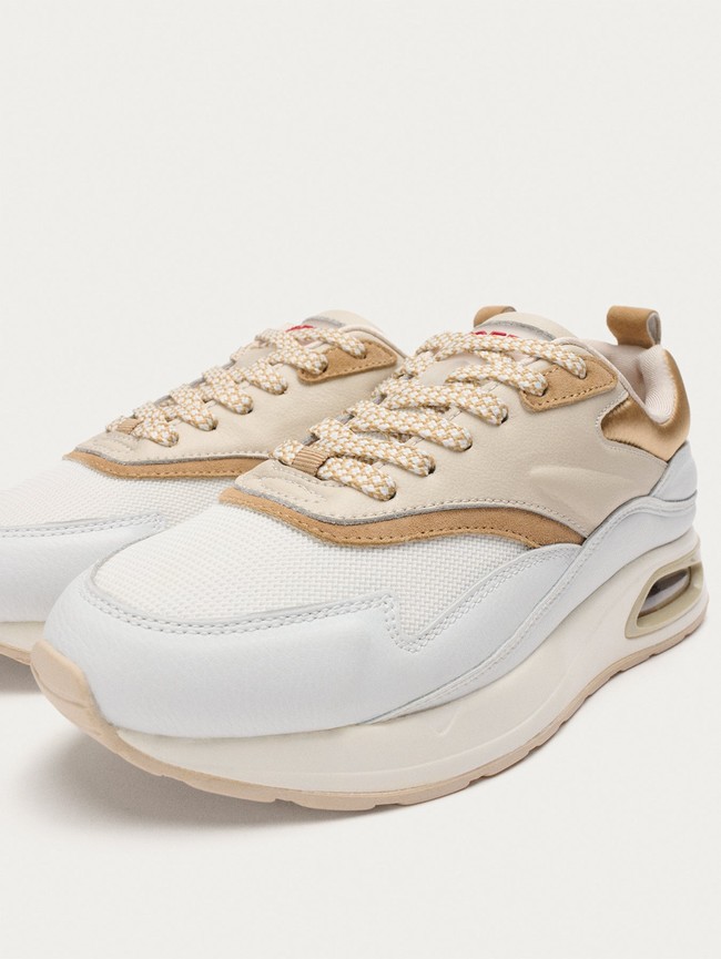 Basket Hoff Evolution Femme Blanche Beige | 2430-UFNVJ