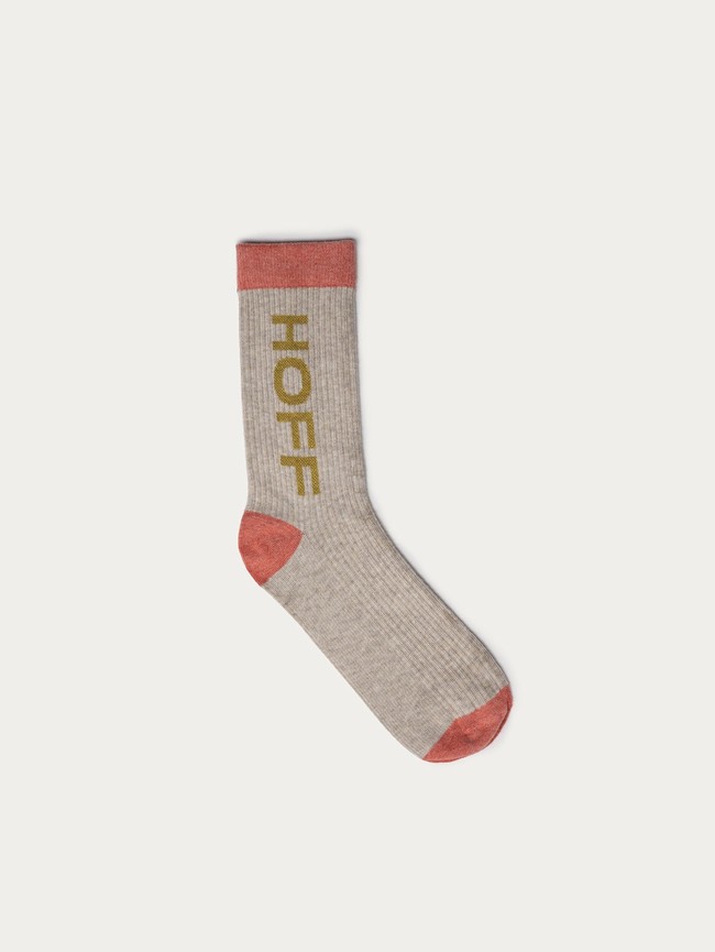 Chaussette Hoff Maxi Logo Homme Grise Orange | 8739-YRNFI