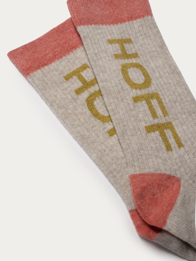 Chaussette Hoff Maxi Logo Homme Grise Orange | 8739-YRNFI