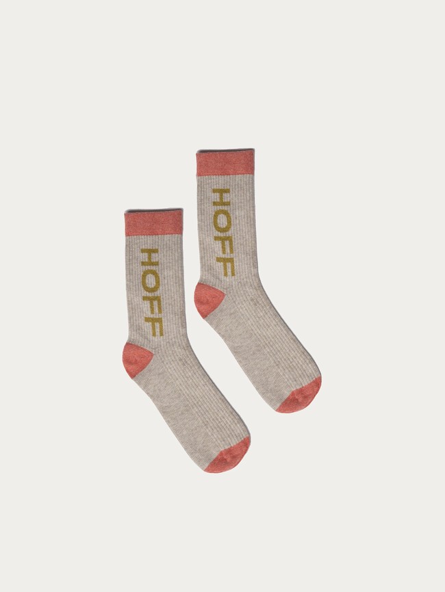 Chaussette Hoff Maxi Logo Homme Grise Orange | 8739-YRNFI