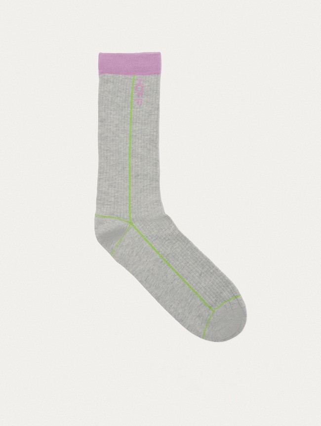 Chaussette Hoff Stripe Femme Grise | 4906-SNWGQ