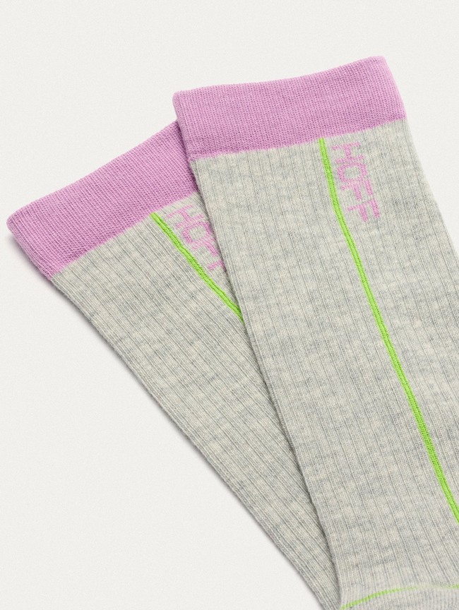 Chaussette Hoff Stripe Femme Grise | 4906-SNWGQ
