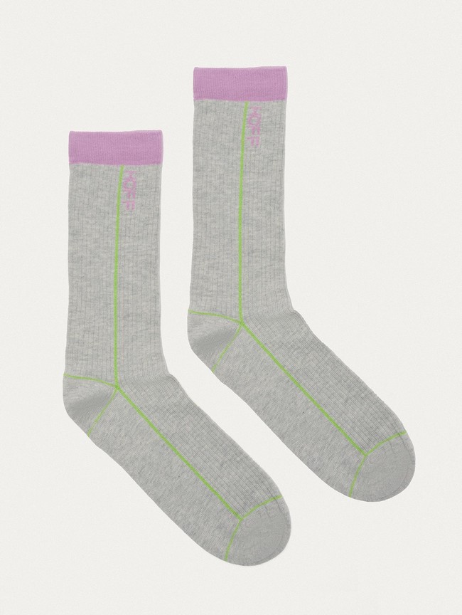 Chaussette Hoff Stripe Femme Grise | 4906-SNWGQ