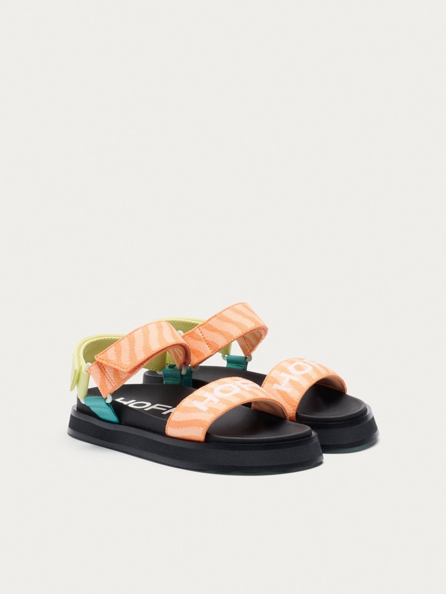 Sandale Hoff Bio Garden Femme Orange Noir | 7945-FTOQH